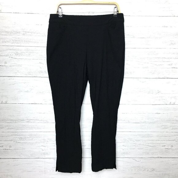 Chico's Women's Black Stretch Dress Pants Straight Leg Elastic Waist size 10R - Picture 1 of 10